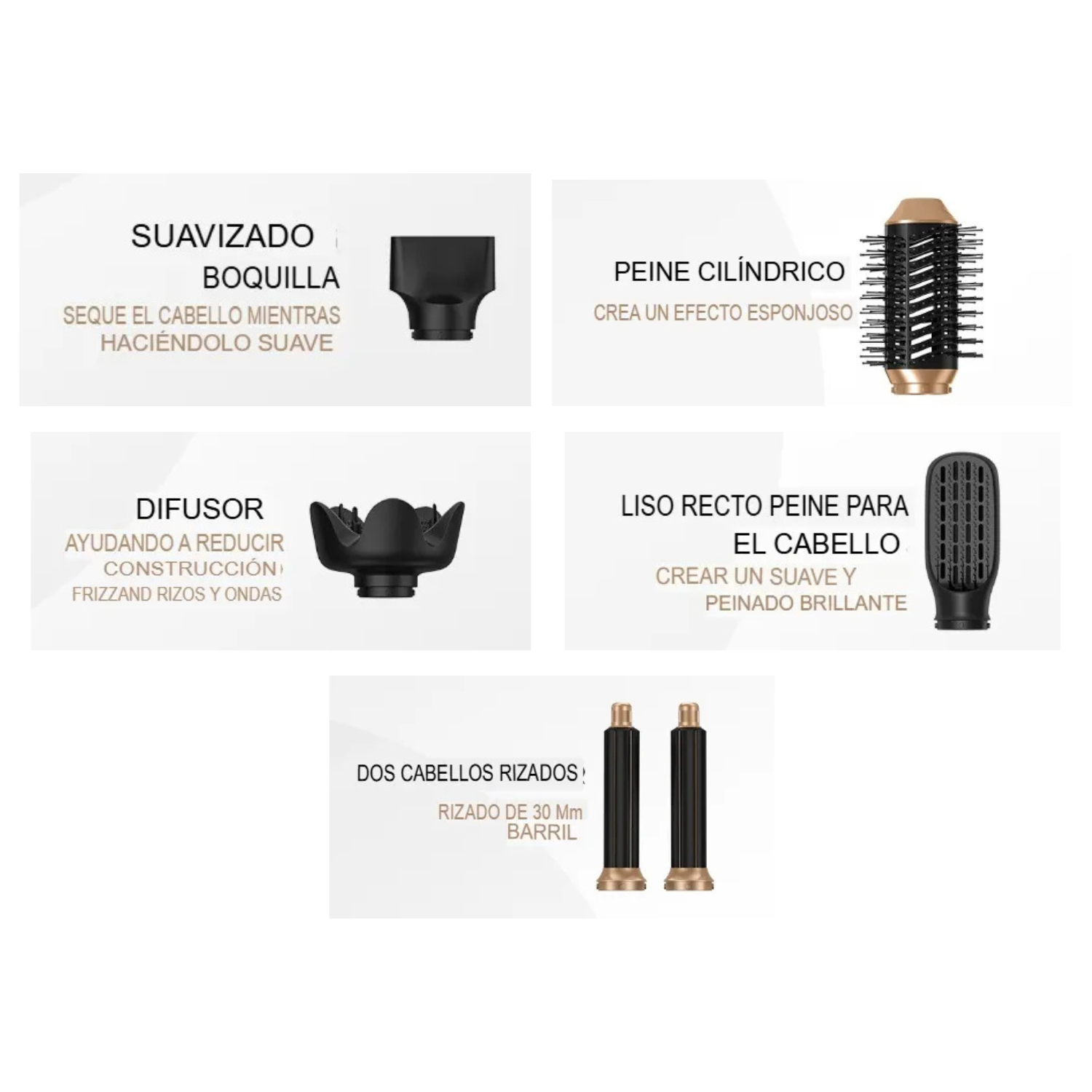 Secador De Cabello 6 En 1 Multifuncional