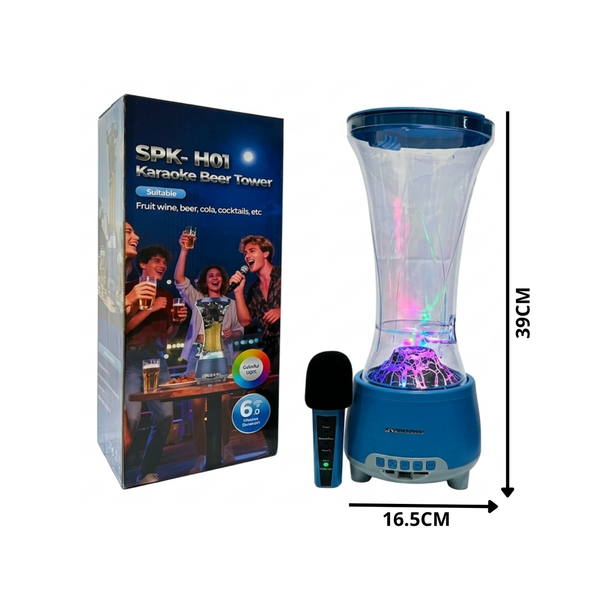 Jirafa Despensador De Sonido, Bebidas Cervezas 3 Litros Con Led