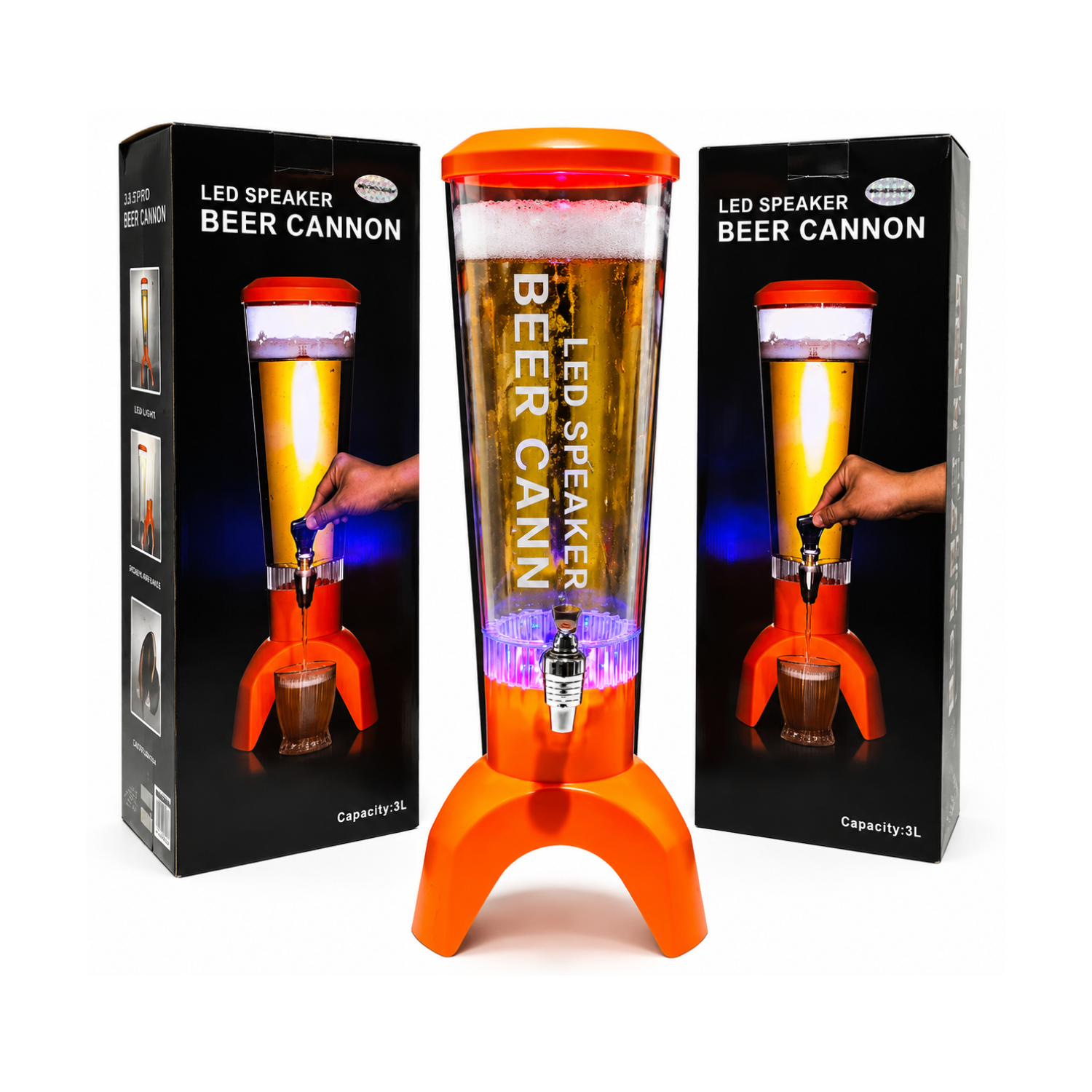 Jirafa Dispensador De Bebidas Cervezas 3 Litros Con sonido y luz Led