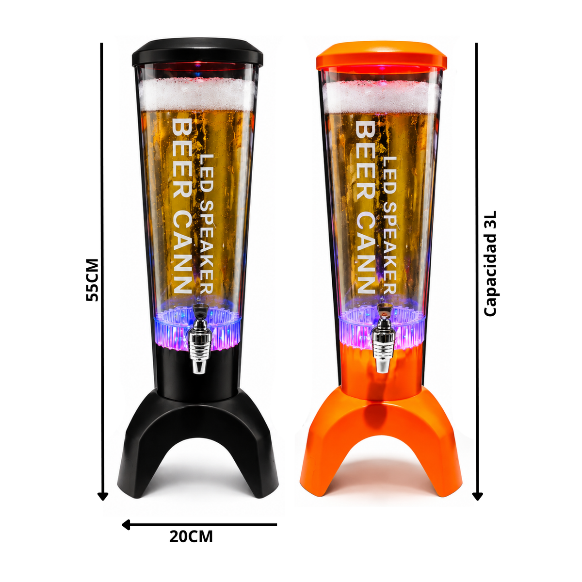 Jirafa Dispensador De Bebidas Cervezas 3 Litros Con sonido y luz Led