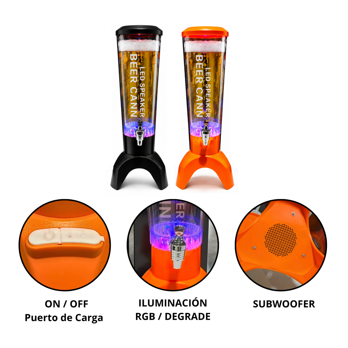 Jirafa Dispensador De Bebidas Cervezas 3 Litros Con sonido y luz Led