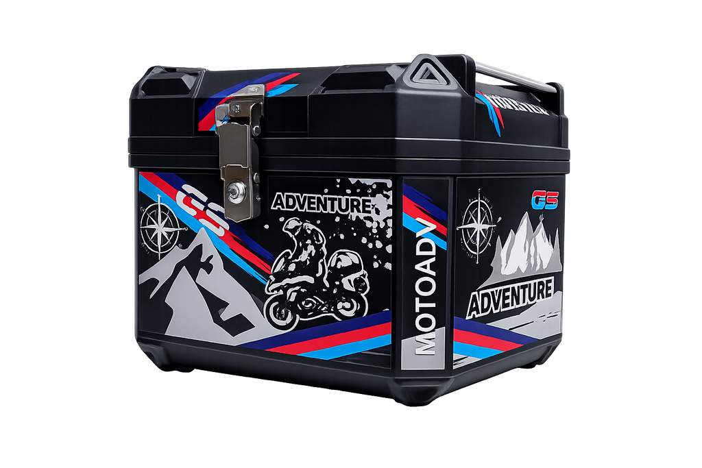 Maletero Estampado 55 Litros Negro Para Moto MJW
