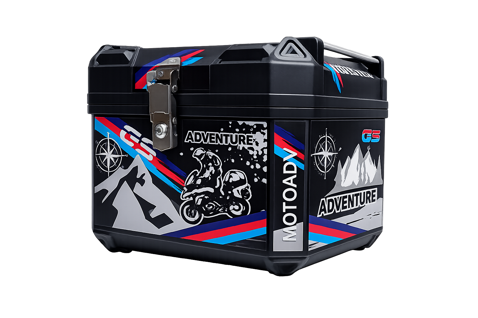 Maletero Estampado 55 Litros Negro Para Moto MJW