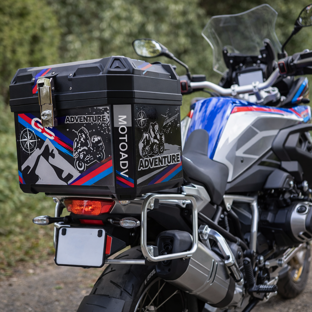 Maletero Estampado 55 Litros Negro Para Moto MJW