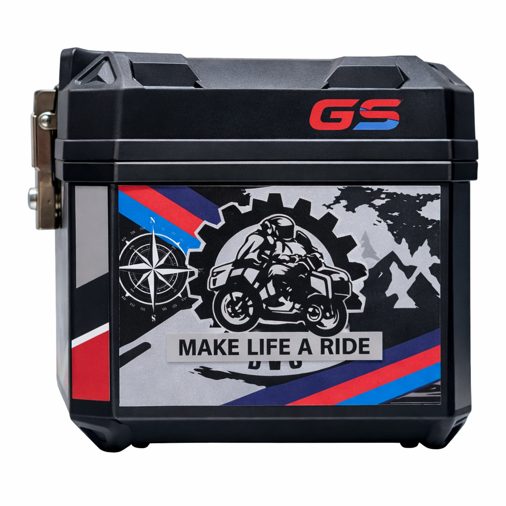 Maletero Estampado 55 Litros Negro Para Moto MJW