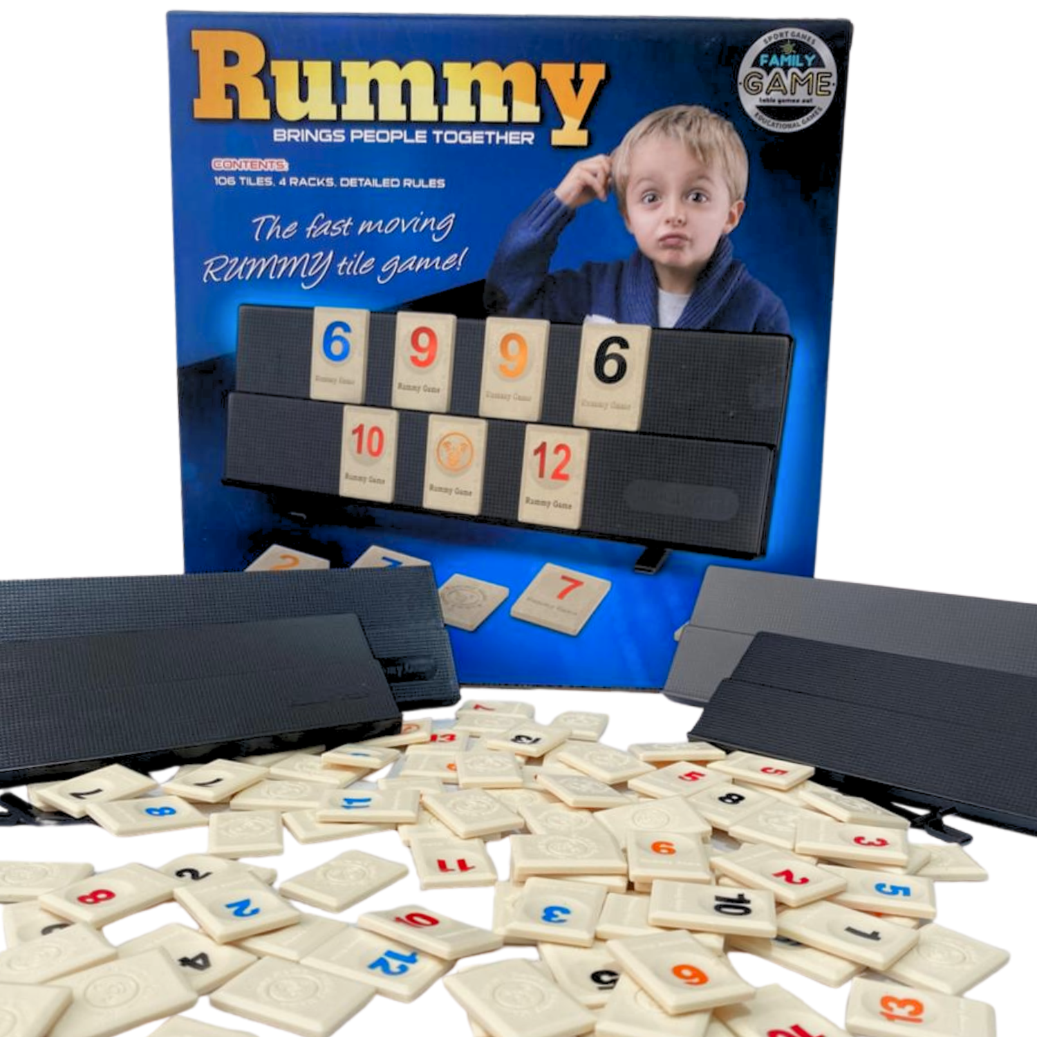 Rummy Juego De Mesa Familiar 106 Fichas