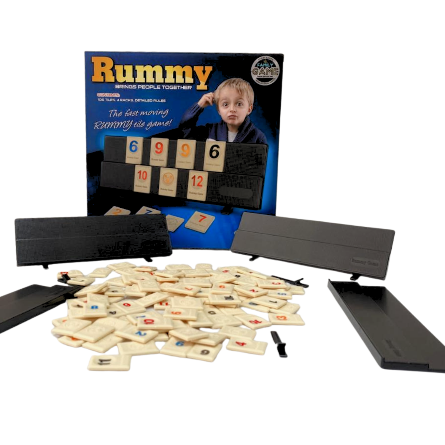 Rummy Juego De Mesa Familiar 106 Fichas