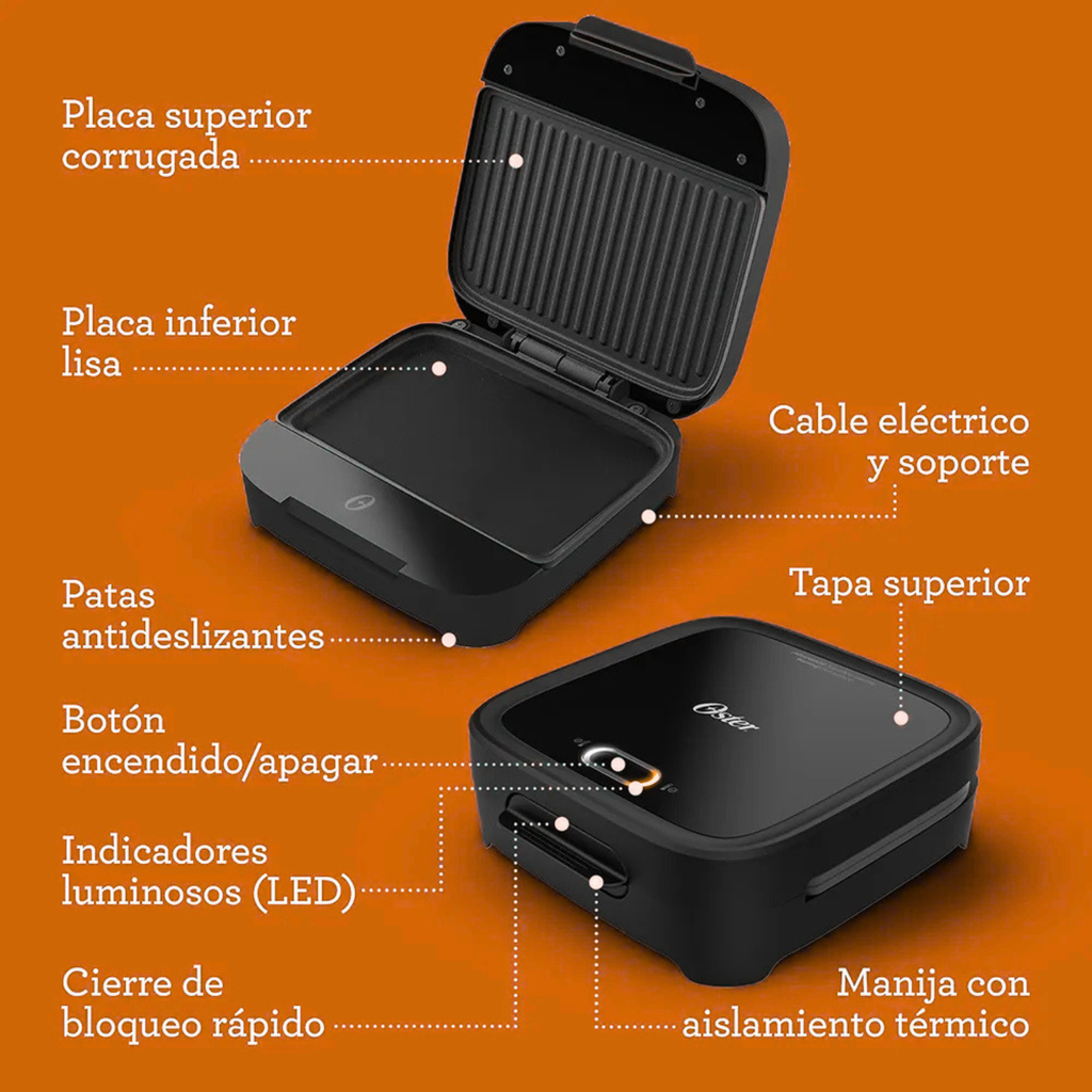 Sanduchera Eléctrica OSTER Sandwichera Antiadherente