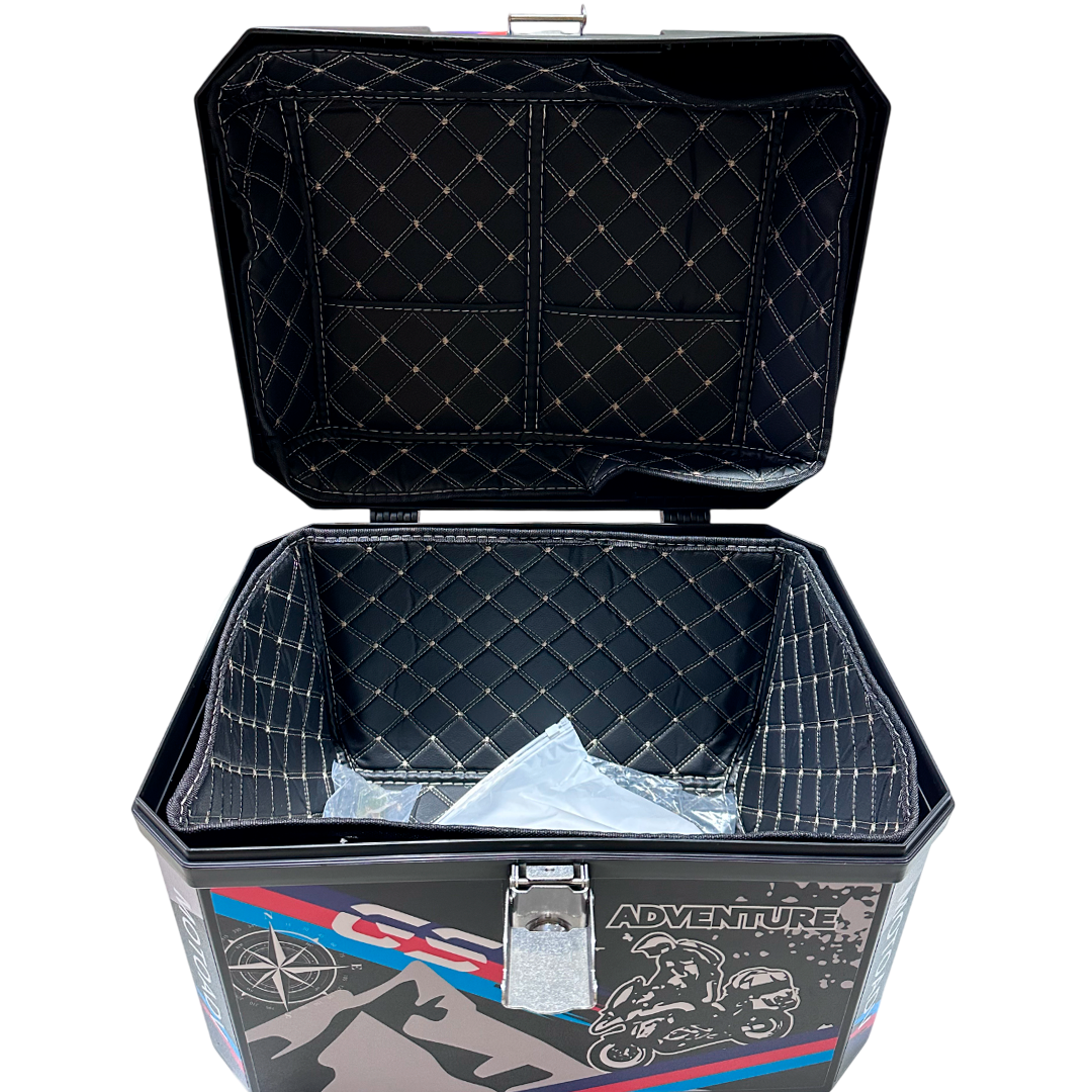 Maletero Estampado 55 Litros Negro Para Moto MJW