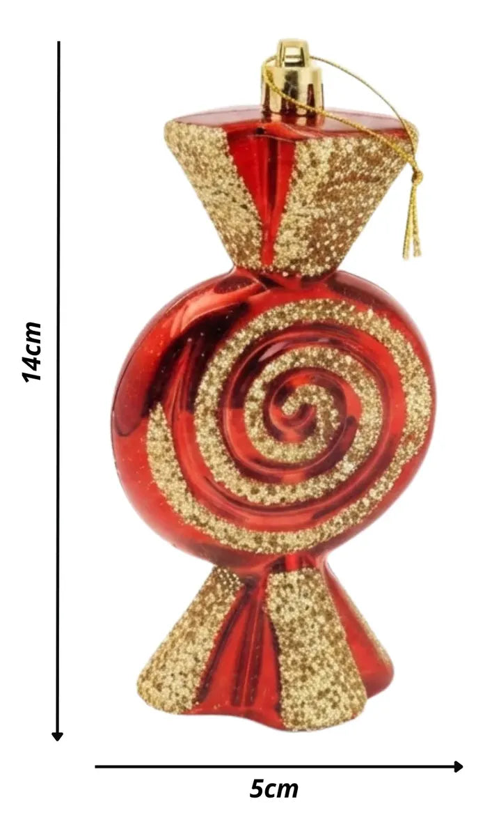 Adorno Navideño Dulce 14 Cm Decoración Arbol Navidad Set X3