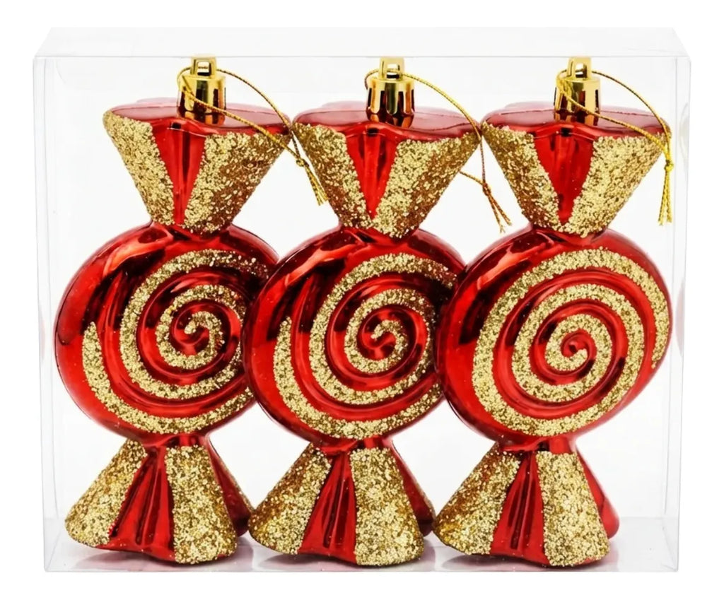 Adorno Navideño Dulce 14 Cm Decoración Arbol Navidad Set X3