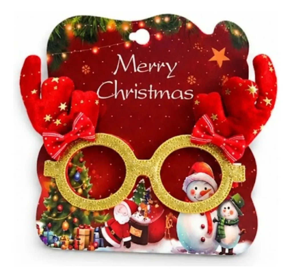 Paquete X 12 Gafas De Navidad Cuernos De Reno