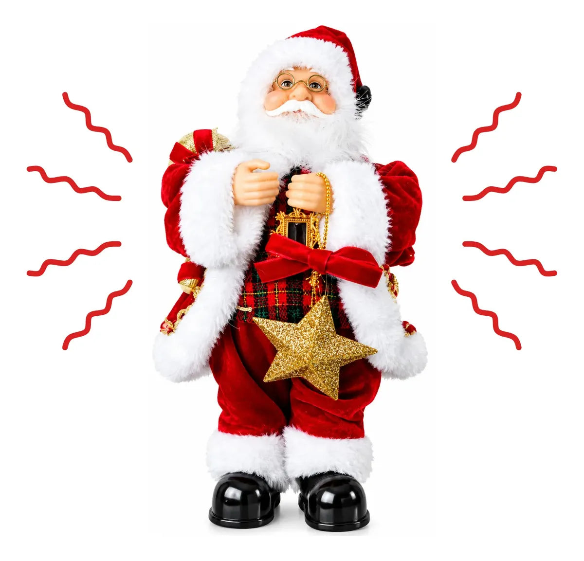Muñeco Navideño Papá Noel 30cm Moviimento Y Sonido Santacla