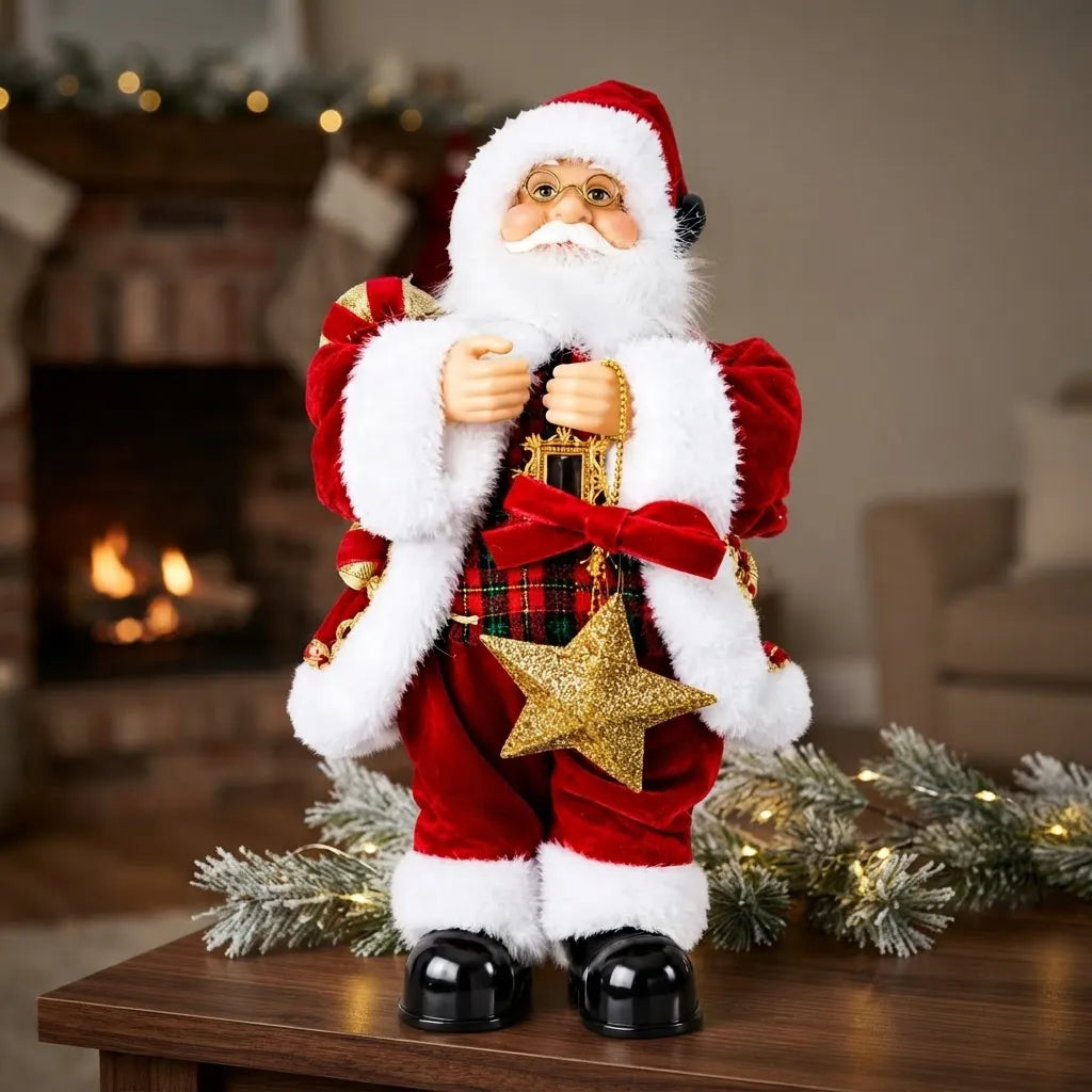 Muñeco Navideño Papá Noel 30cm Moviimento Y Sonido Santacla